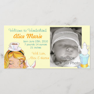 Wonderland Birth Announcement Butterへようこそ 案内状