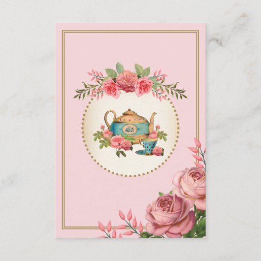 Wonderland Booksのピンクのヴィンテージアリスベビー エンクロージャーカード (裏面)