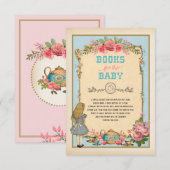 Wonderland Booksのブルーヴィンテージアリスベビー エンクロージャーカード (正面/裏面)