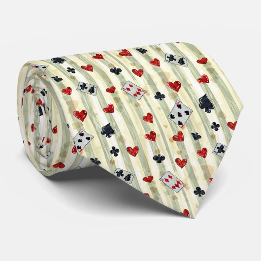 Wonderland Cards Pattern Necktie Tie ネクタイ (ロール)