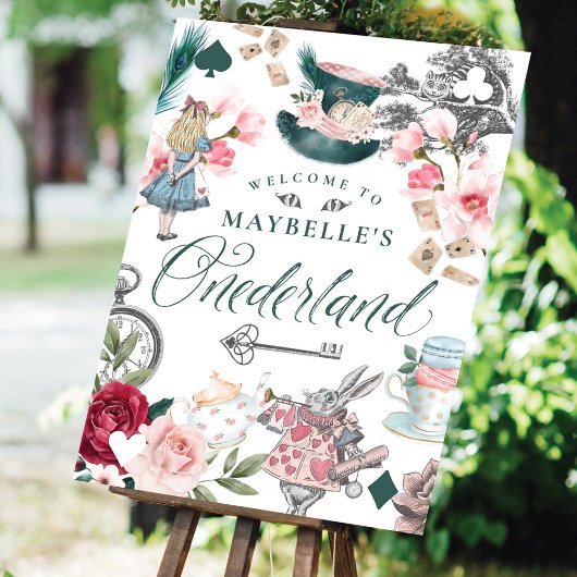 Wonderland CollageのOnederland Aliceへようこそ ポスター