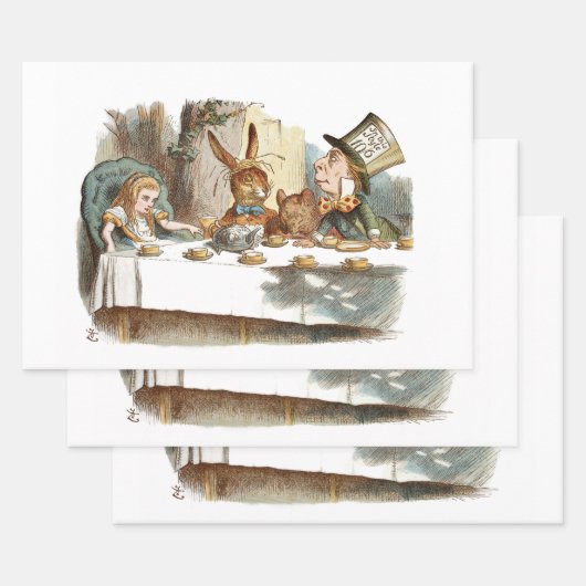 Wonderland Decompage Decopagingのアリス ラッピングペーパーシート (セット)