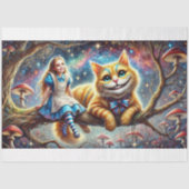 Wonderland Fairytale Alice Cheshire Cat Decoupage 薄葉紙 (正面)