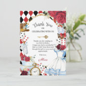 Wonderland Floral Bridal Shower Tea Party サンキューカード (スタンド正面)