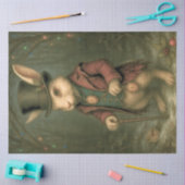 Wonderland-Inspired Victorian Rabbit Decoupage 薄葉紙 (クラフト)
