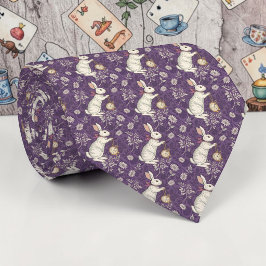 Wonderland Lilac Classic Pattern Necktie Tie ネクタイ