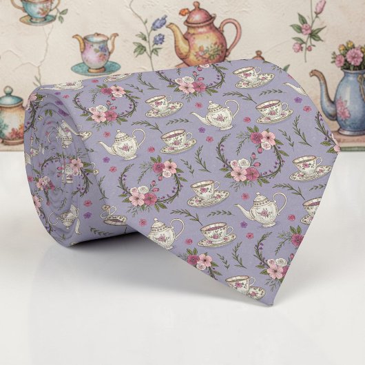 Wonderland Lilac Classic Pattern Necktie Tie ネクタイ