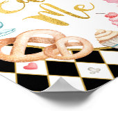 Wonderland ME食べのPink Black Alice Sign ポスター (角)