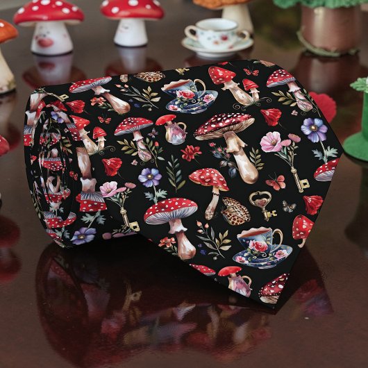 Wonderland Mushroom Pattern Necktie Tie ネクタイ