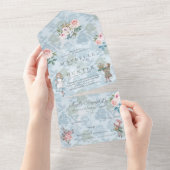 Wonderland Storybookのおとぎ話ヴィンテージアリス オールインワン招待状 (貼ってはがせる)