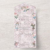 Wonderland Storybookのおとぎ話ヴィンテージアリス オールインワン招待状 (内側)