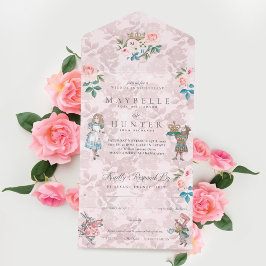 Wonderland Storybookのおとぎ話ヴィンテージアリス オールインワン招待状