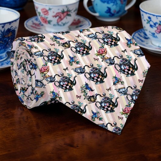 Wonderland Teapot Pattern Necktie Tie ネクタイ