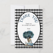 Wonderland with Black White Diamonds Birthday サンキューカード (正面)