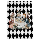 Wonderland with Black White Diamonds Birthday ミディアムペーパーバッグ (裏面)