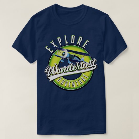 Wonderlust explore adventureロゴ tシャツ (デザイン正面)