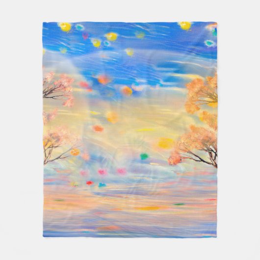 Wonderrful view on sunsetart,abstract background,a フリースブランケット (正面)