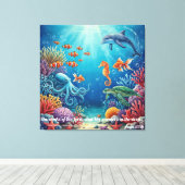 Wonders in the Deep | Psalm 107:24 Christian Decor キャンバスプリント (インサイチュ (ウッドフロア))