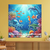 Wonders in the Deep | Psalm 107:24 Christian Decor キャンバスプリント (インサイチュ (リビング))