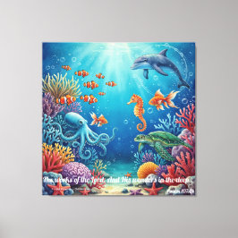 Wonders in the Deep | Psalm 107:24 Christian Decor キャンバスプリント