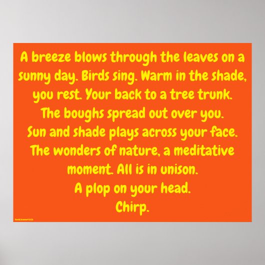 "Wonders Of Nature", humor, meditation ポスター (正面)