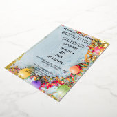 WONEderfulピンクフローラ1st誕生日招待状 箔シーズンカード (回転した状態)