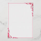 WONEderfulピンクフローラ1st誕生日招待状 箔シーズンカード (裏面)