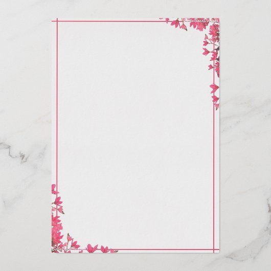 WONEderfulピンクフローラ1st誕生日招待状 箔シーズンカード (裏面)