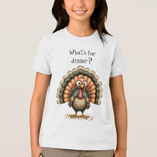 Wonky Quirky Turkey What's For Dinner? キッズ トライブレンドＴシャツ (正面)