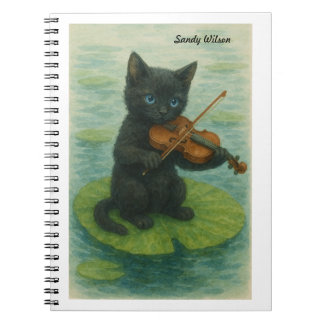 Wonky Zoo Black Kitty Spiral Photo Notebook ノートブック