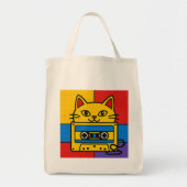 Wonky Zoo – Catsette Tote Bag トートバッグ (正面)