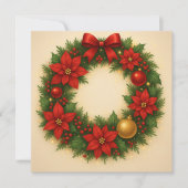 Wonky Zoo Flat Note Card – Christmas Wreath ノートカード (正面)