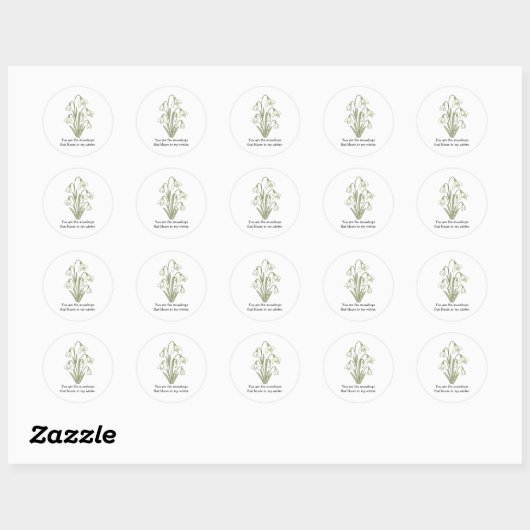 Wonky Zoo Lovely Snowdrops Sticker ラウンドシール (シート)