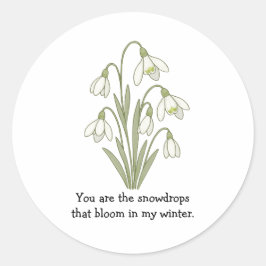 Wonky Zoo Lovely Snowdrops Sticker ラウンドシール