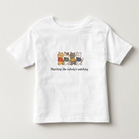 Wonky Zoo Marching Cats Toddler T-Shirt トドラーTシャツ (正面)