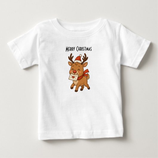 Wonky Zoo Toddler T-Shirt – Cute Reindeer ベビーTシャツ (正面)