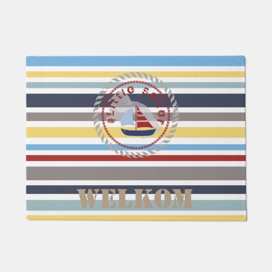 WONZ限定の小さなセーラーのシャツによるデザイン ドアマット (正面)