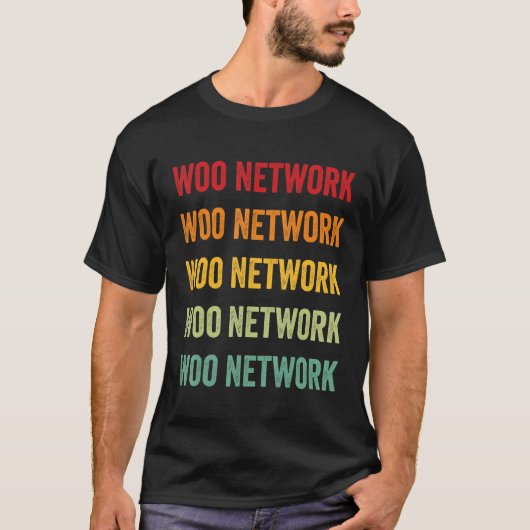 Wooネットワーク暗号虹文字デザイン Tシャツ (正面)