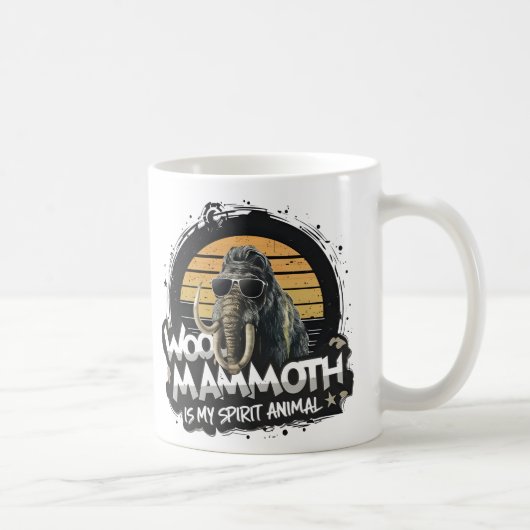 Woo Mammoth Is My Spirit Animal Art コーヒーマグカップ (右)