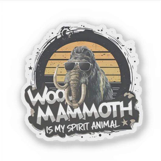 Woo Mammoth Is My Spirit Animal Art シール (正面)