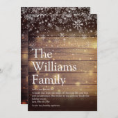 Woodファミ素朴リ定義のクリスマスメッセージ シーズンカード (正面/裏面)