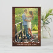 Wood素朴 Save the Date婚約写真 招待状 (スタンド正面)
