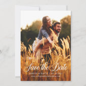 Wood素朴 Save The Date String Lightsフォトカード セーブザデート (裏面)