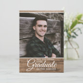 Wood 素朴 2025卒業写真卒業 案内状 (スタンド正面)