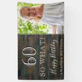 Wood 素朴 60 So What 60誕生日写真 横断幕 (縦)