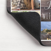 Wood 素朴 7フォトコラージュ | Loving Life with You マウスパッド (コーナー)