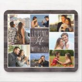 Wood 素朴 7フォトコラージュ | Loving Life with You マウスパッド (正面)