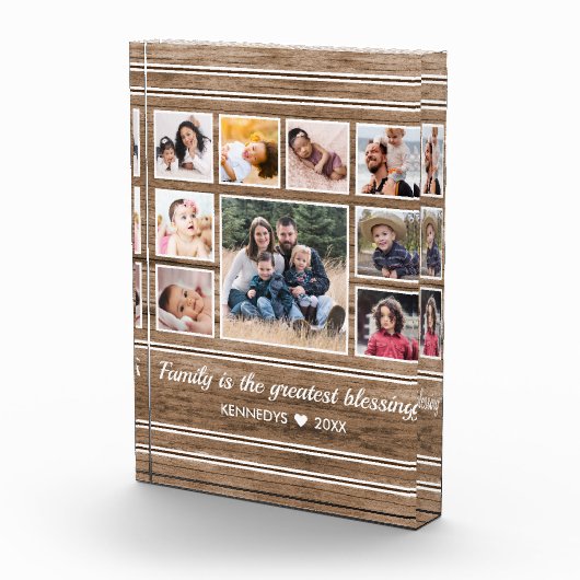 Wood 素朴 9フォトコラージュ引用文ファミリ名   フォトブロック (右)