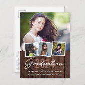 Wood 素朴 Any Year Graduation 4写真 ポストカード (正面/裏面)