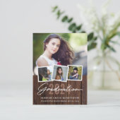 Wood 素朴 Any Year Graduation 4写真 ポストカード (スタンド正面)